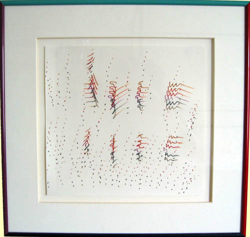 Yaacov Agam - Beyond the Visible: Guggenheim Drawing - 1980 colored markers on paper